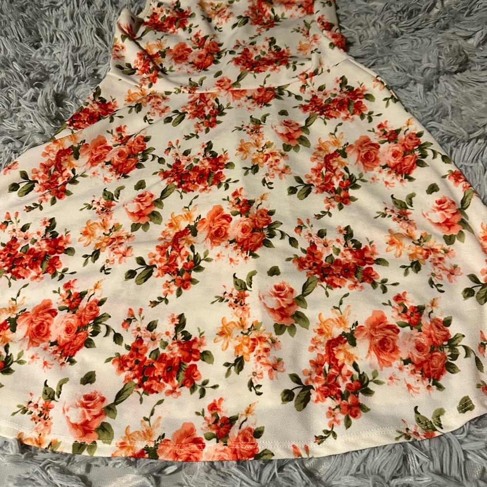 Eve Vibrant Floral Dress in Red and Green